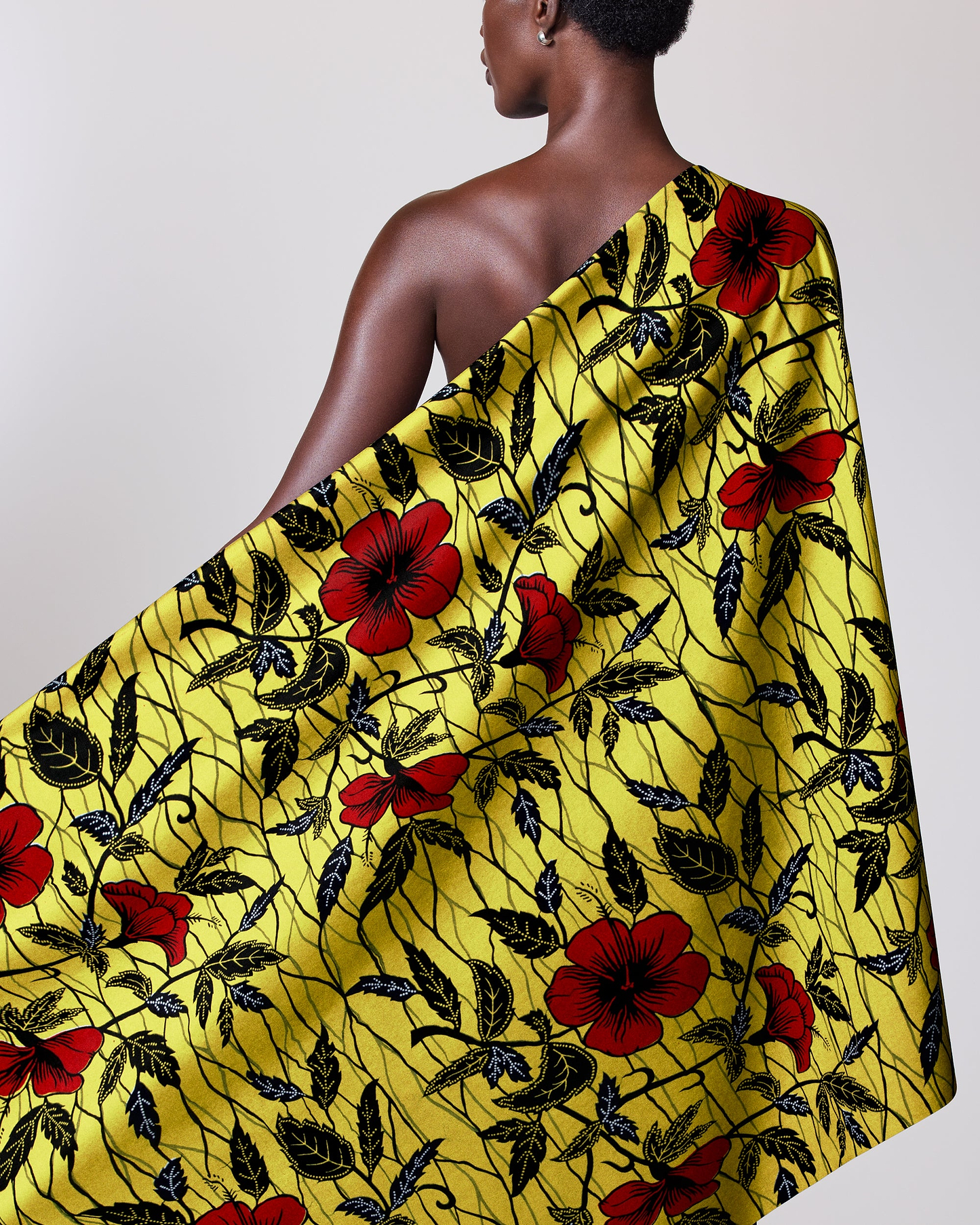 Vibrant yellow fabric bold red wax hollandais vl00921.208
