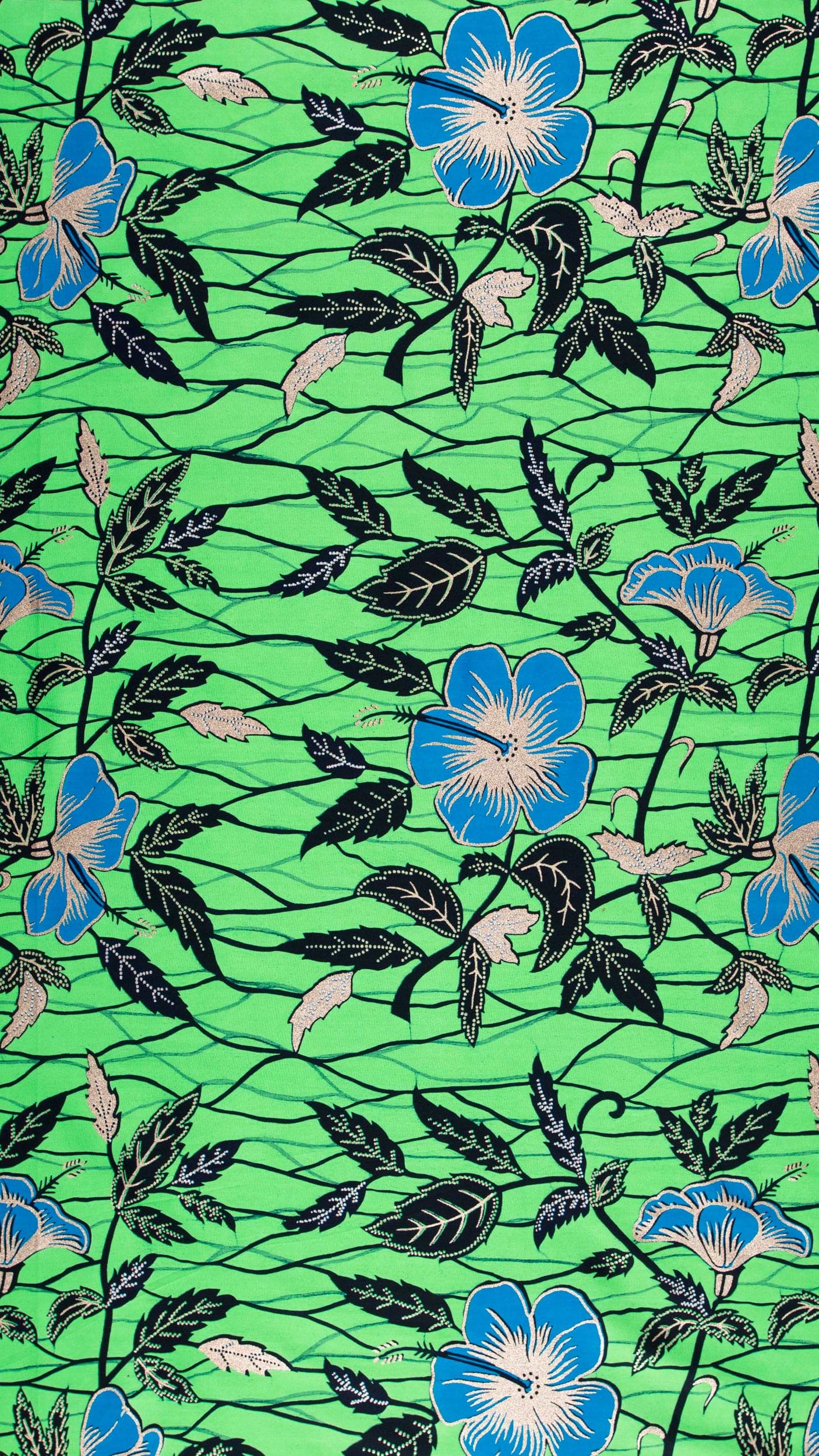 Vibrant green fabric pattern bold wax hollandais vl00921.281