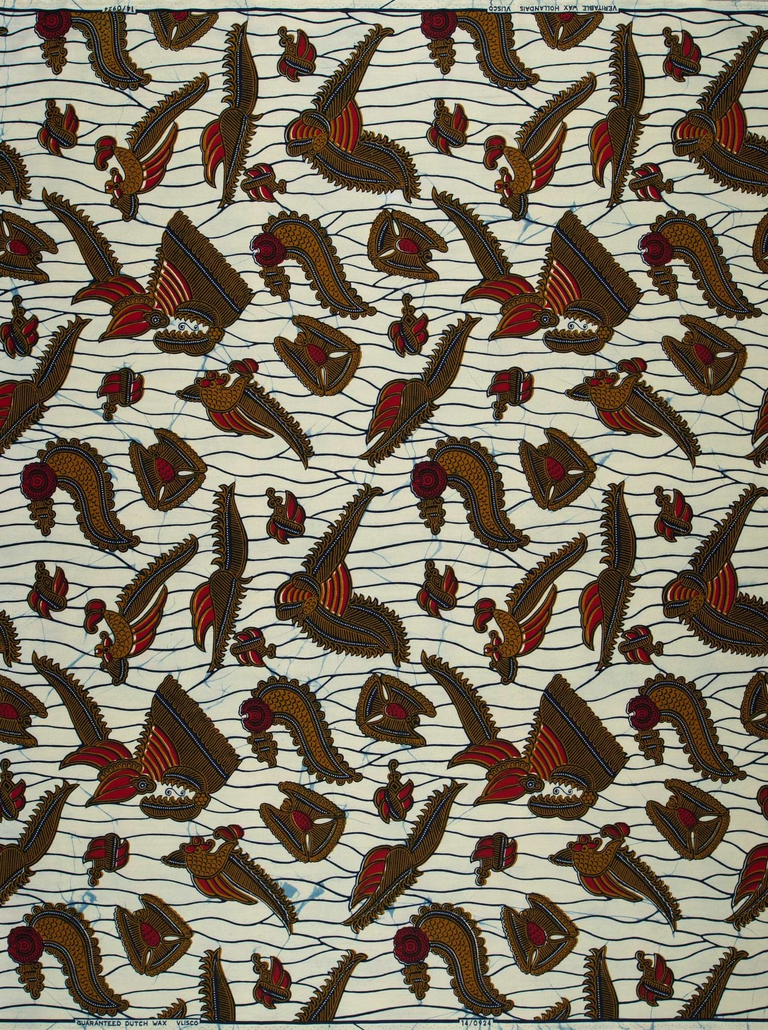 African print fabric bird geometric wax hollandais vl00924.221