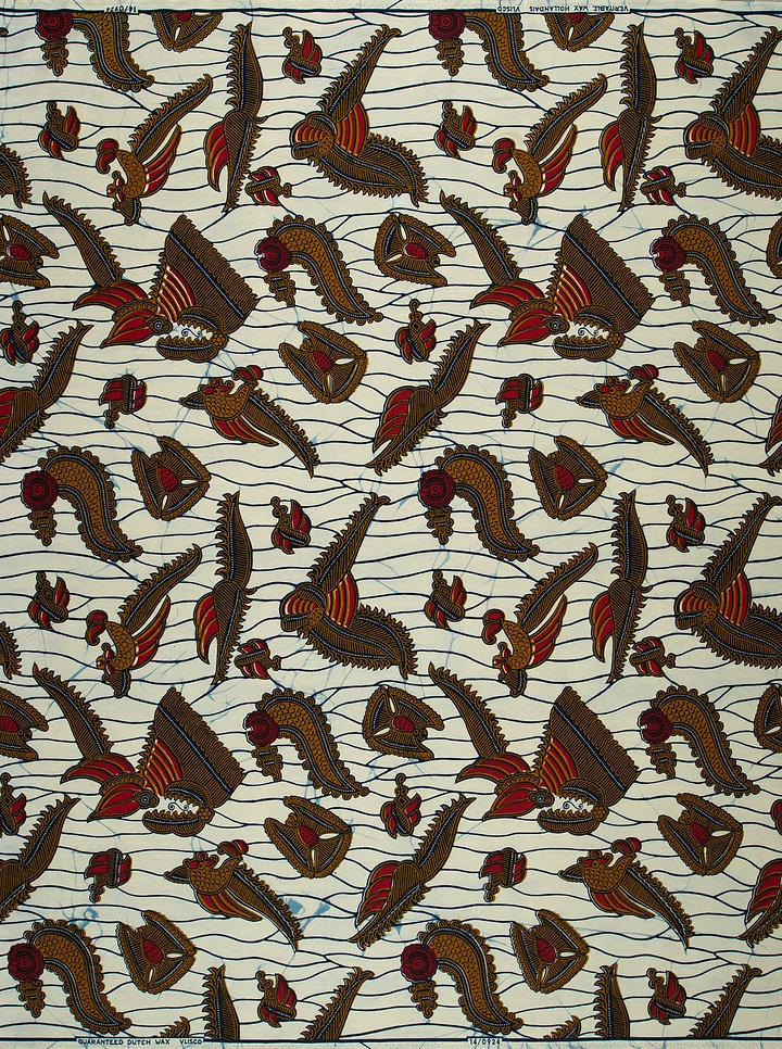 African print fabric bird geometric wax hollandais vl00924.221