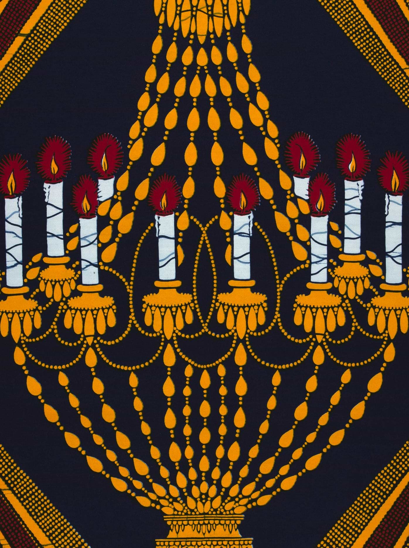 Stylized chandelier pattern gold white wax hollandais vl00927.080