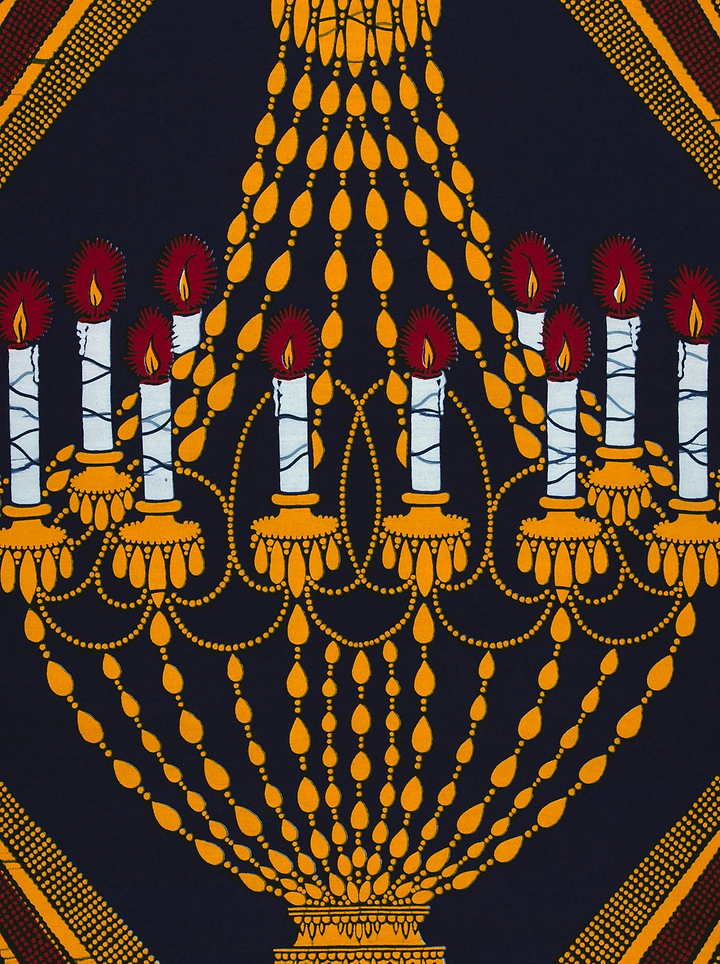 Stylized chandelier pattern gold white wax hollandais vl00927.080