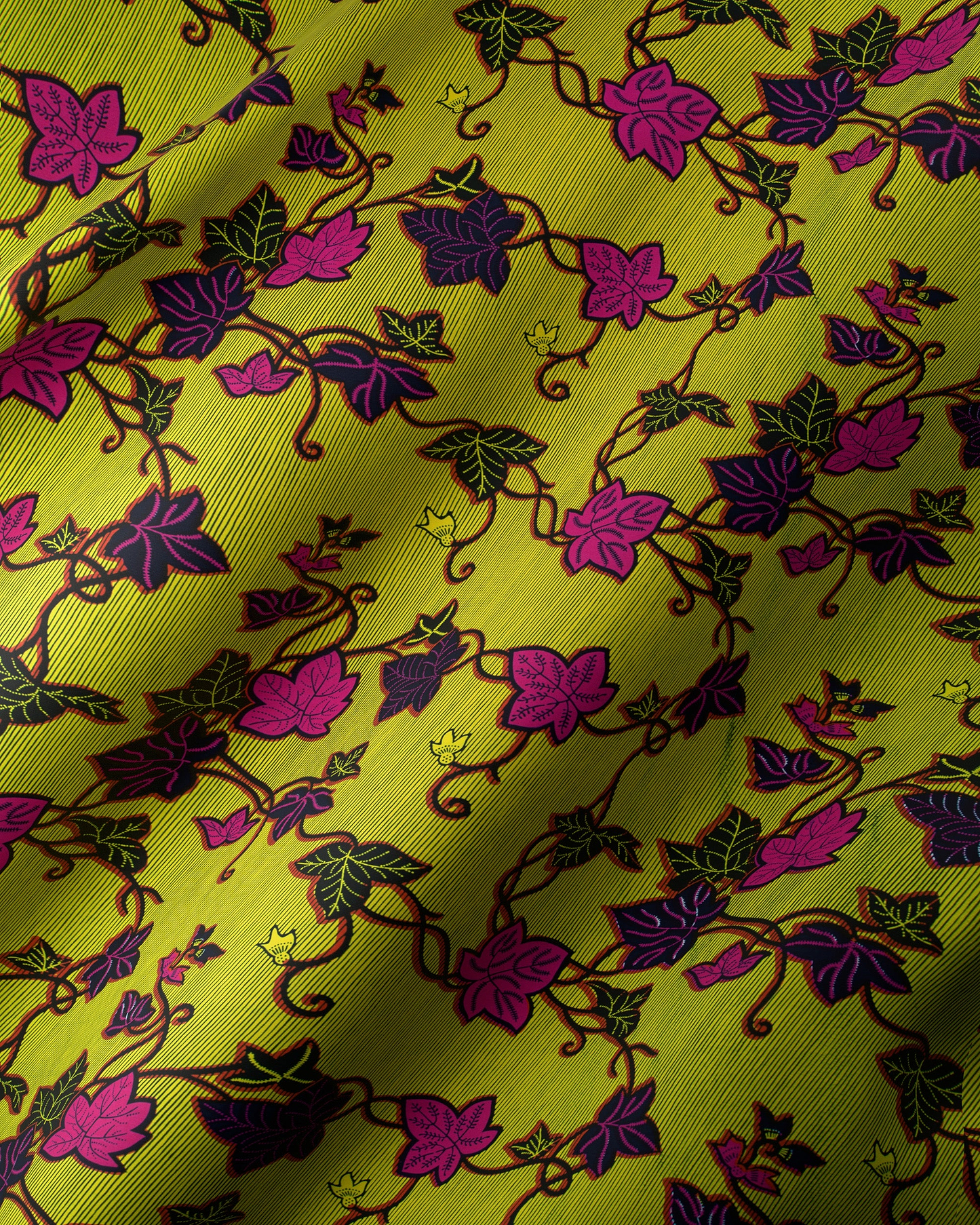 Green fabric purple pink leaf wax hollandais vl01092.199