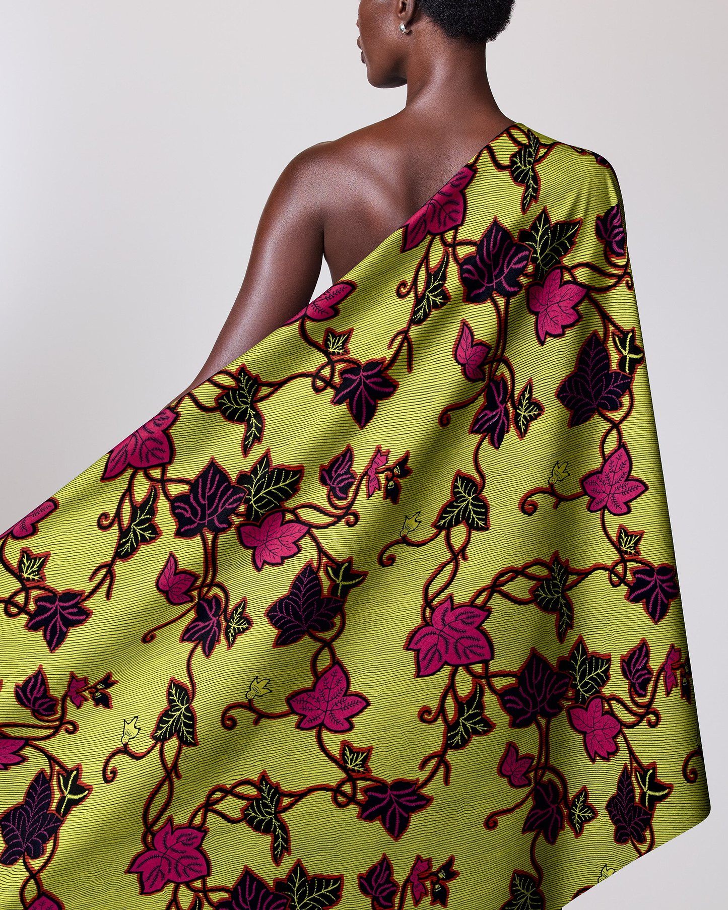 Vibrant lime green wrap dress wax hollandais vl01092.200