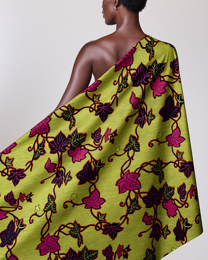 Vibrant lime green wrap dress wax hollandais vl01092.200
