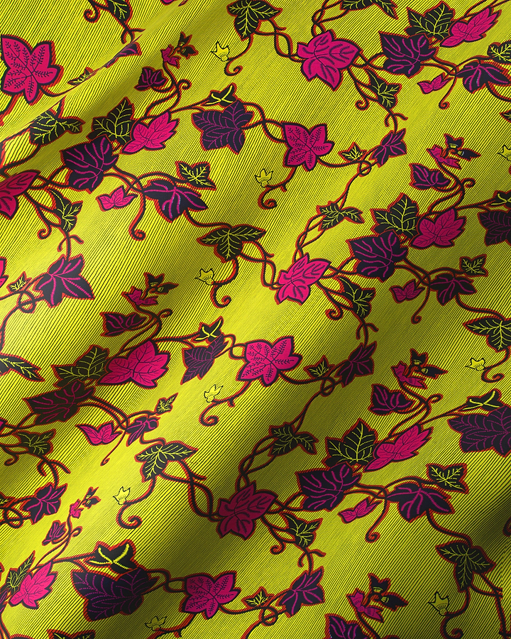 Vibrant yellow fabric adorned pattern wax hollandais vl01092.200