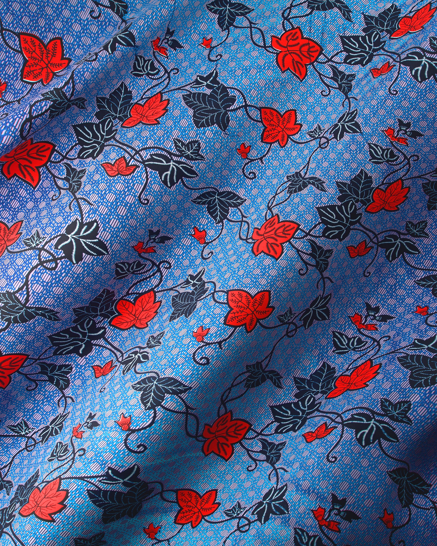 Blue fabric vibrant pattern red wax hollandais vl01092.252