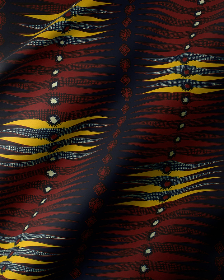 Patterned fabric red yellow white wax hollandais vl01178.253