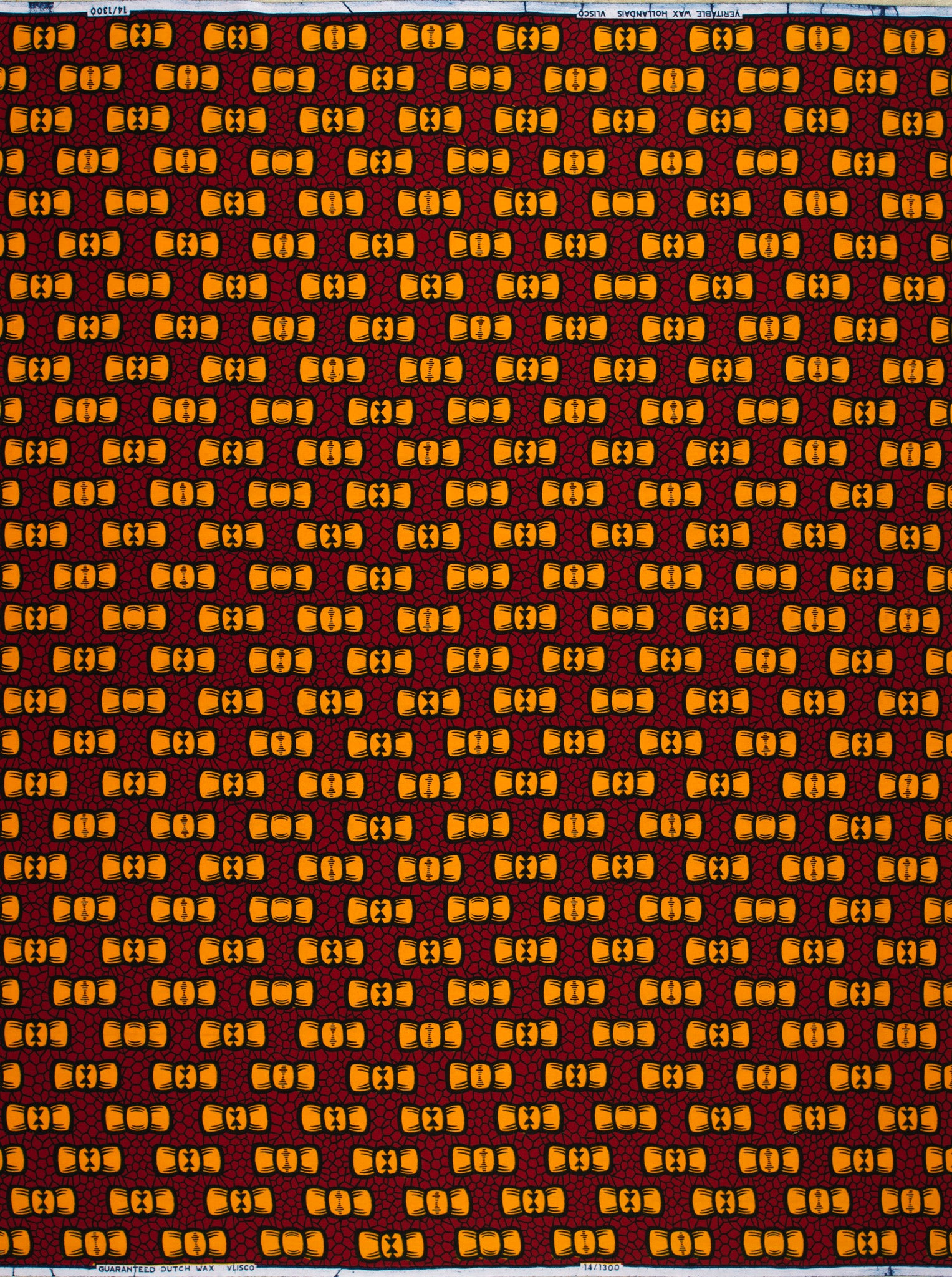 Vibrant red fabric pattern stylized wax hollandais vl01300.028