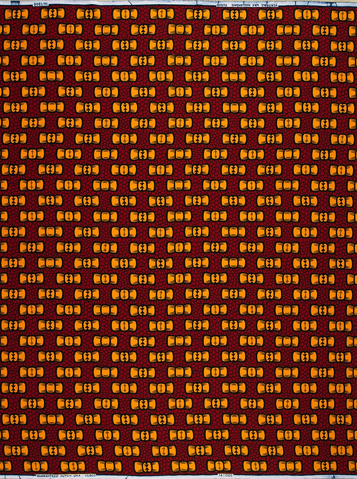 Vibrant red fabric pattern stylized wax hollandais vl01300.028