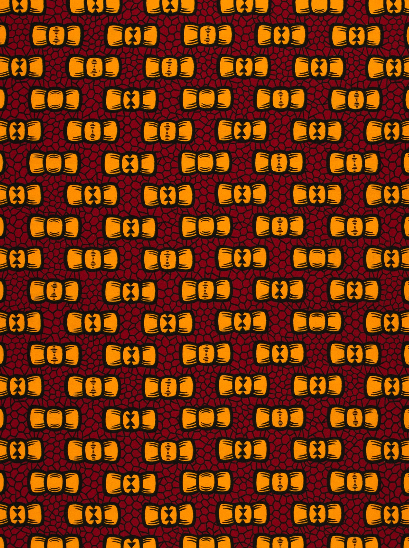 Vibrant orange geometric motifs deep wax hollandais vl01300.028
