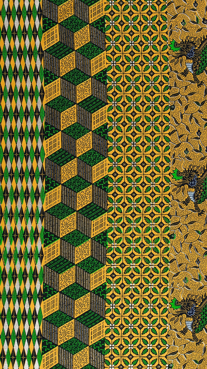 Vibrant green yellow black patterned wax hollandais vl01471.022