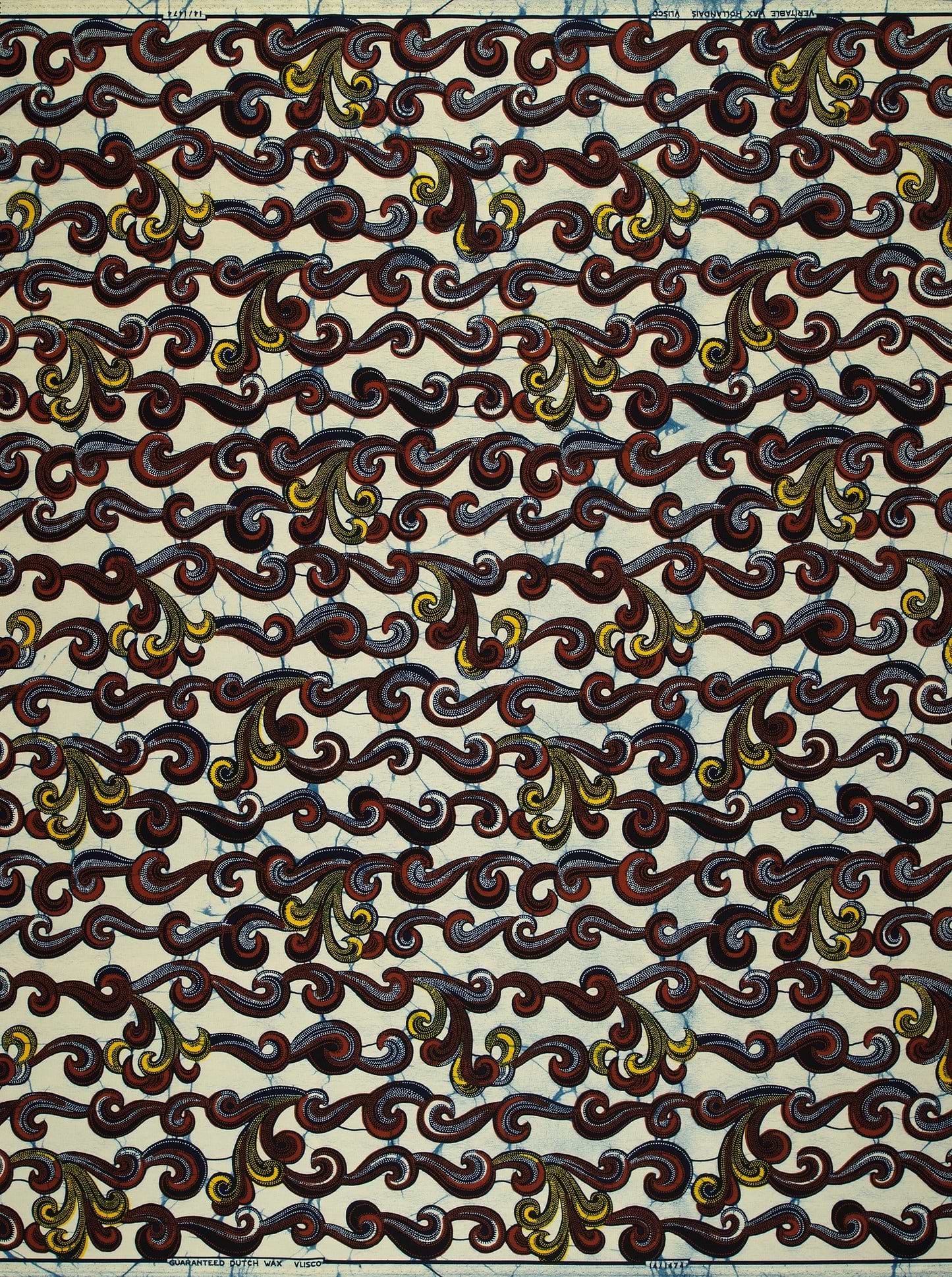 Pattern stylized waves floral motifs wax hollandais vl01474.048