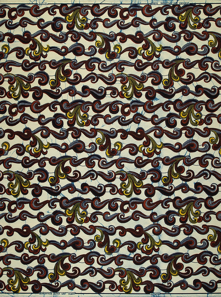Pattern stylized waves floral motifs wax hollandais vl01474.048