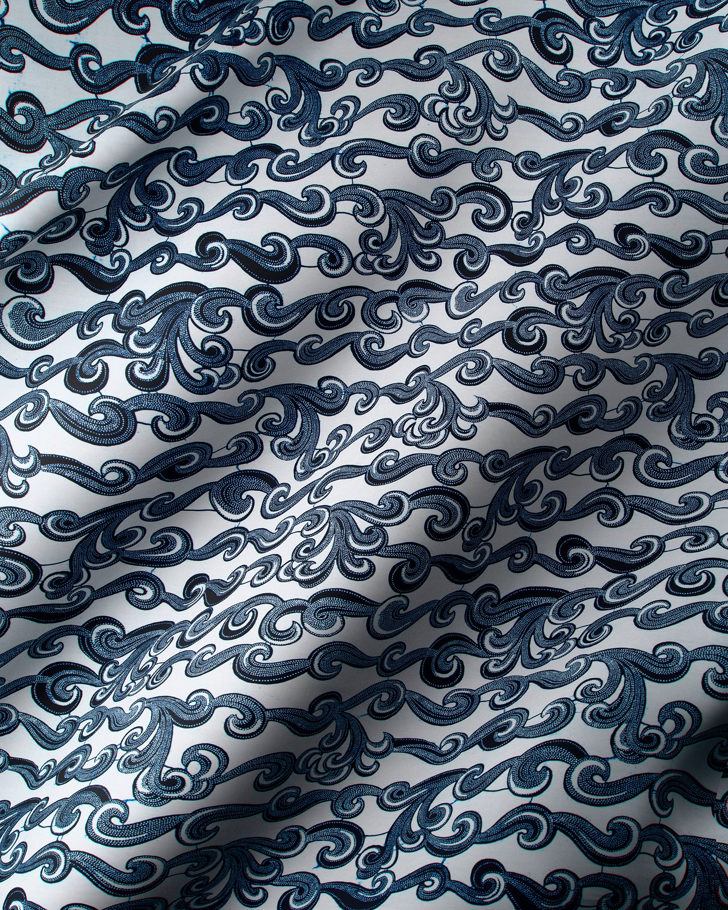 White fabric intricate navy blue wax hollandais vl01474.093