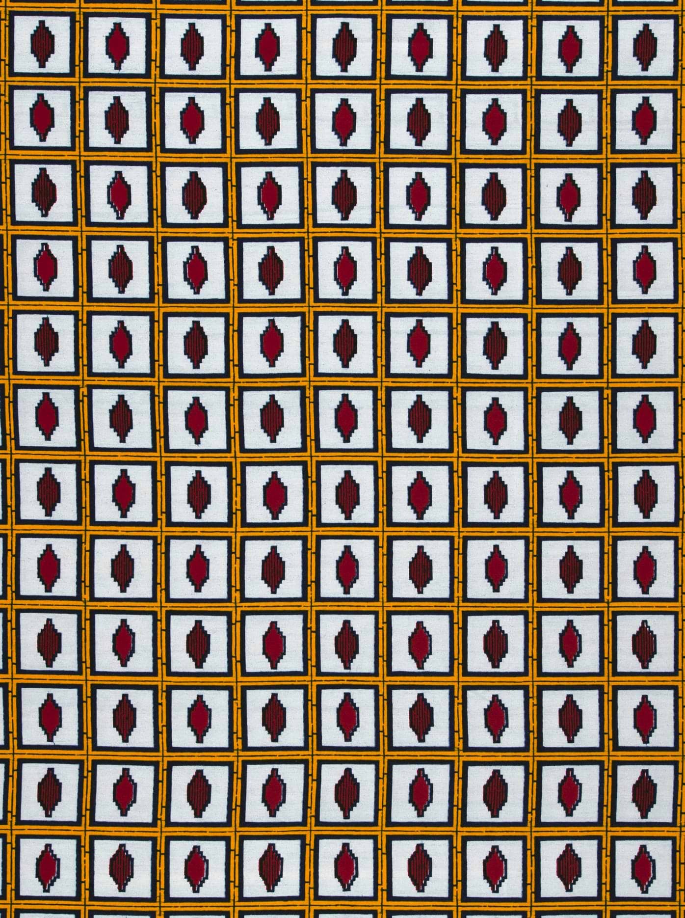 Fabric features geometric pattern red wax hollandais vl01630.027