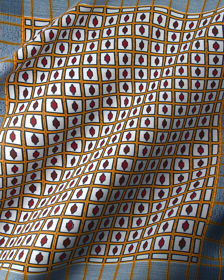 Crisp white silk scarf bold wax hollandais vl01630.027