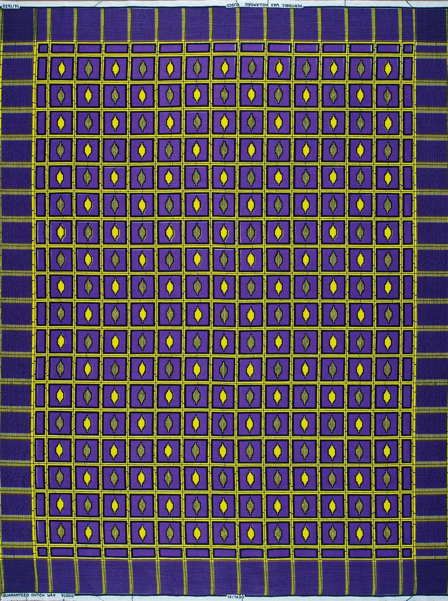 Purple gold patterned fabric wax hollandais vl01630.031