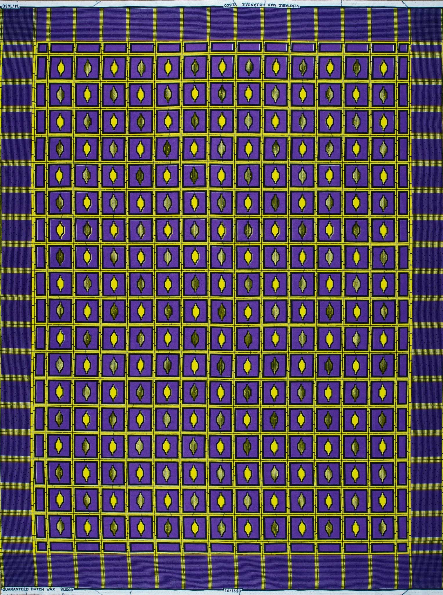 Purple gold patterned fabric wax hollandais vl01630.031