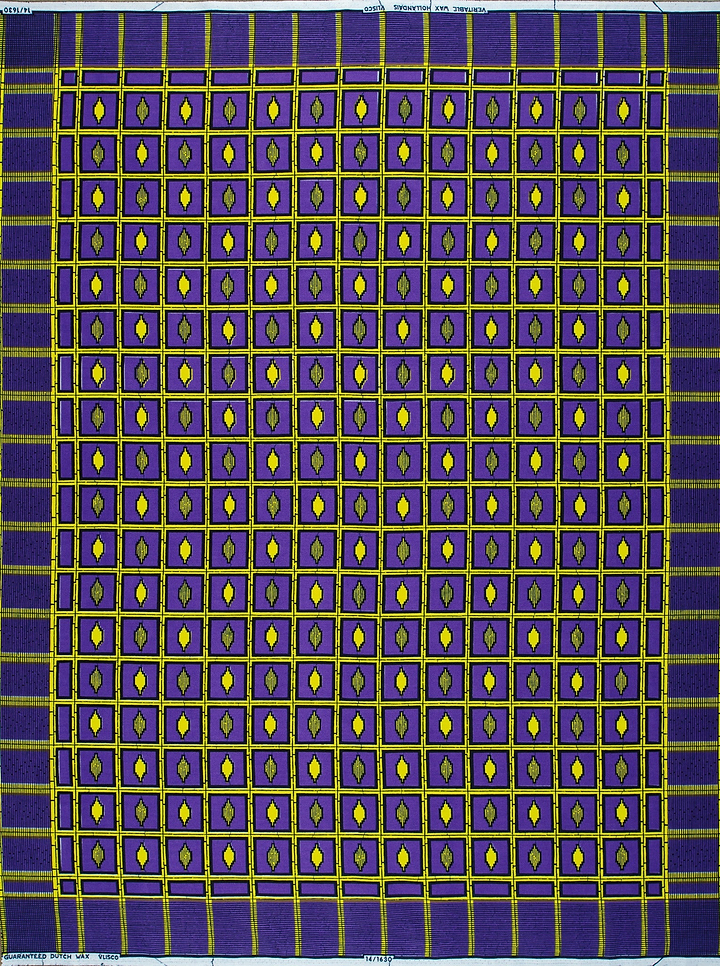 Purple gold patterned fabric wax hollandais vl01630.031