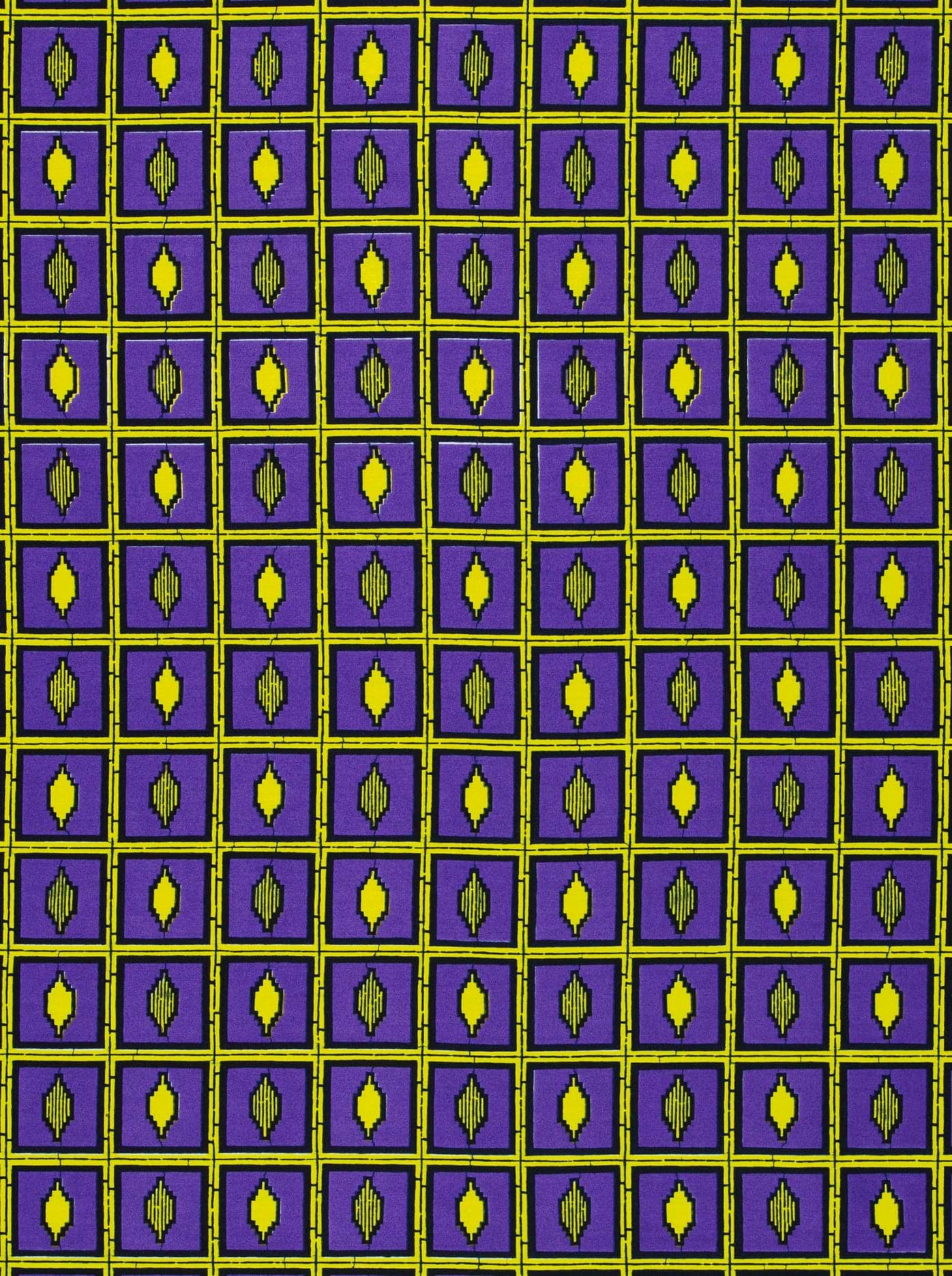 Purple yellow patterned fabric wax hollandais vl01630.031