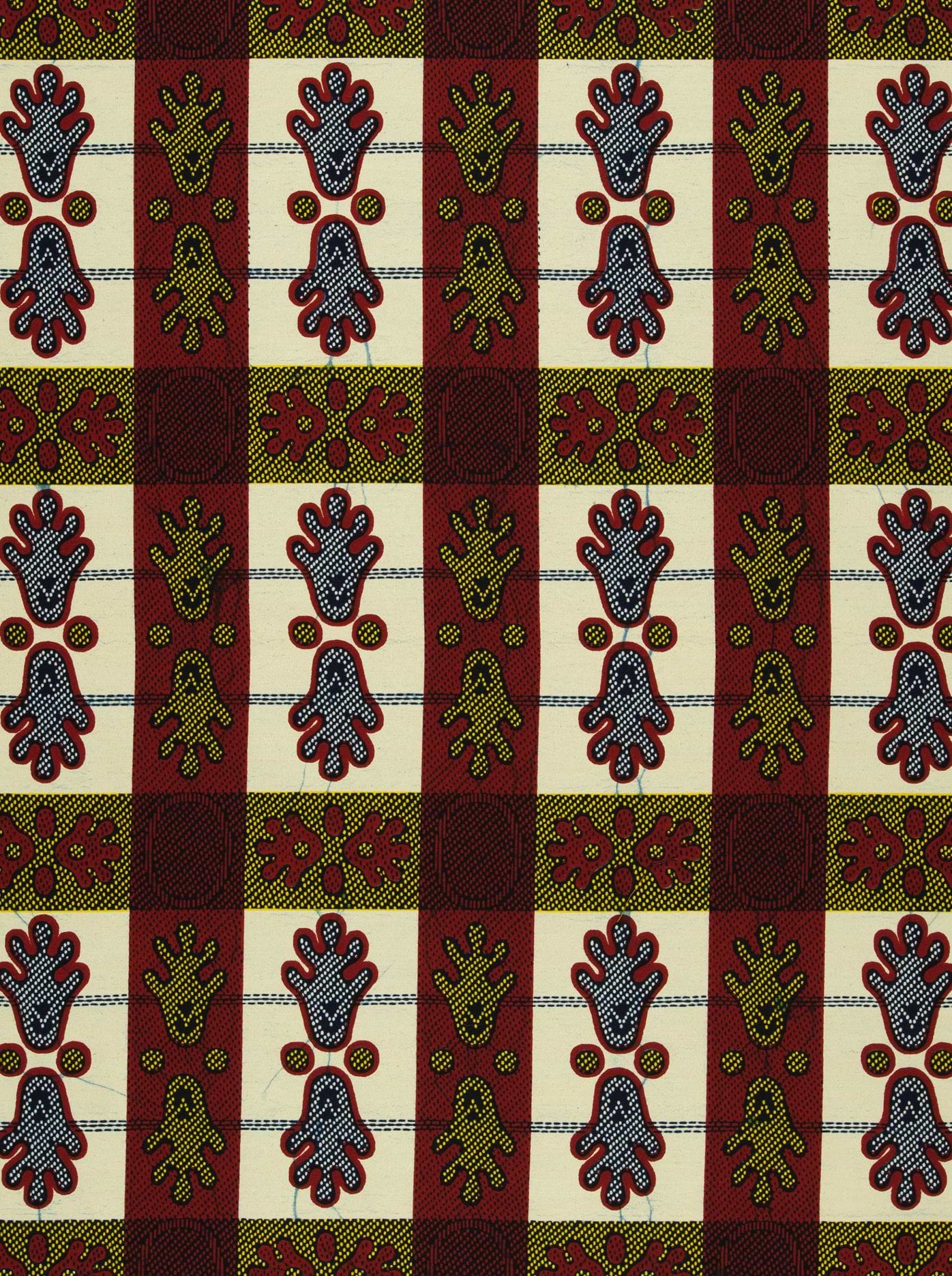 Patterned fabric hand-like motifs wax hollandais vl02074.095