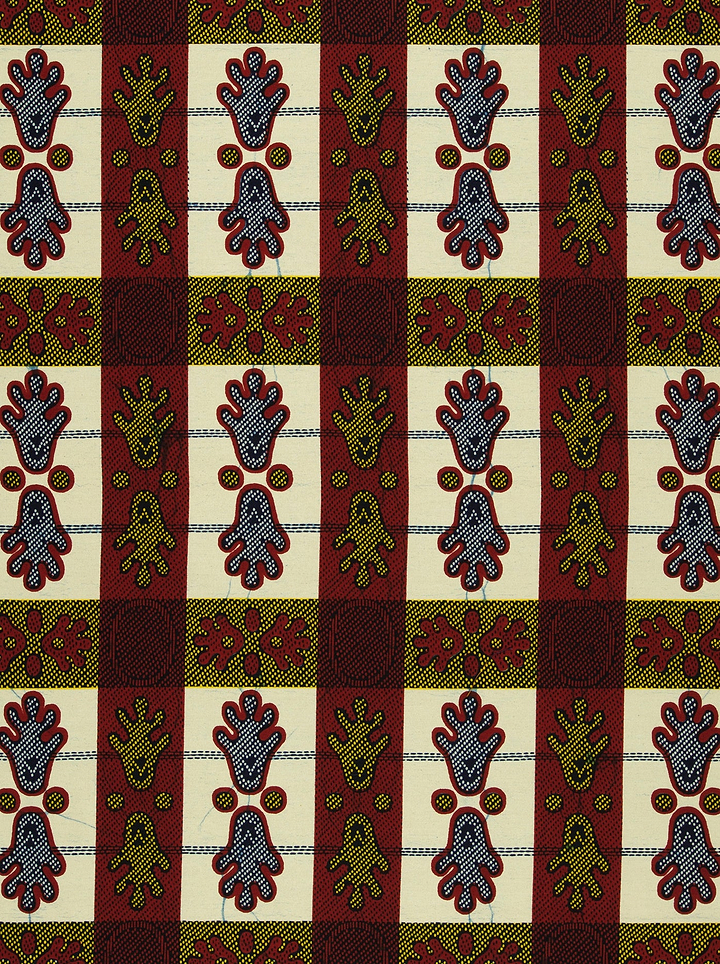 Patterned fabric hand-like motifs wax hollandais vl02074.095