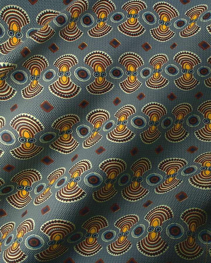Patterned fabric geometric shapes wax hollandais vl02100.115