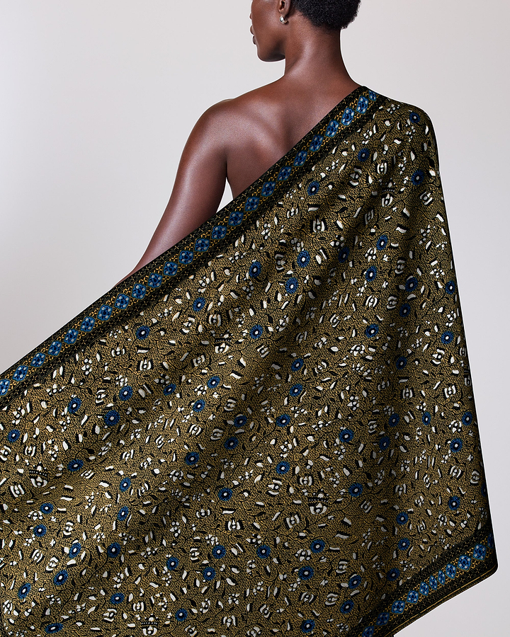 Olive green patterned wrap intricate wax hollandais vl02226.013