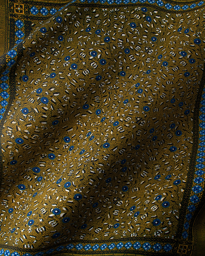 Rich olive-green silk scarf adorned wax hollandais vl02226.013