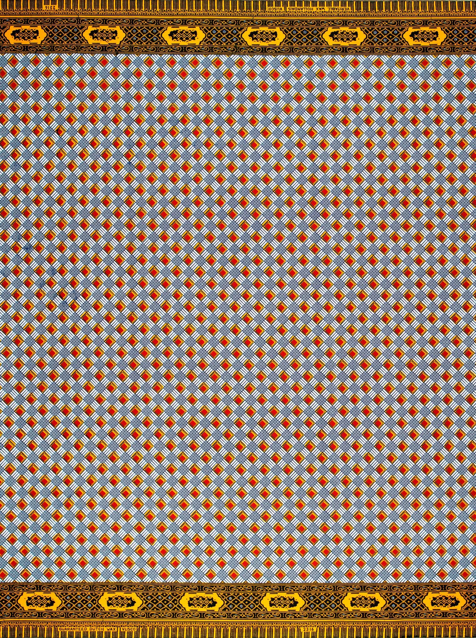 Fabric features geometric pattern diamonds wax hollandais vl02316.105