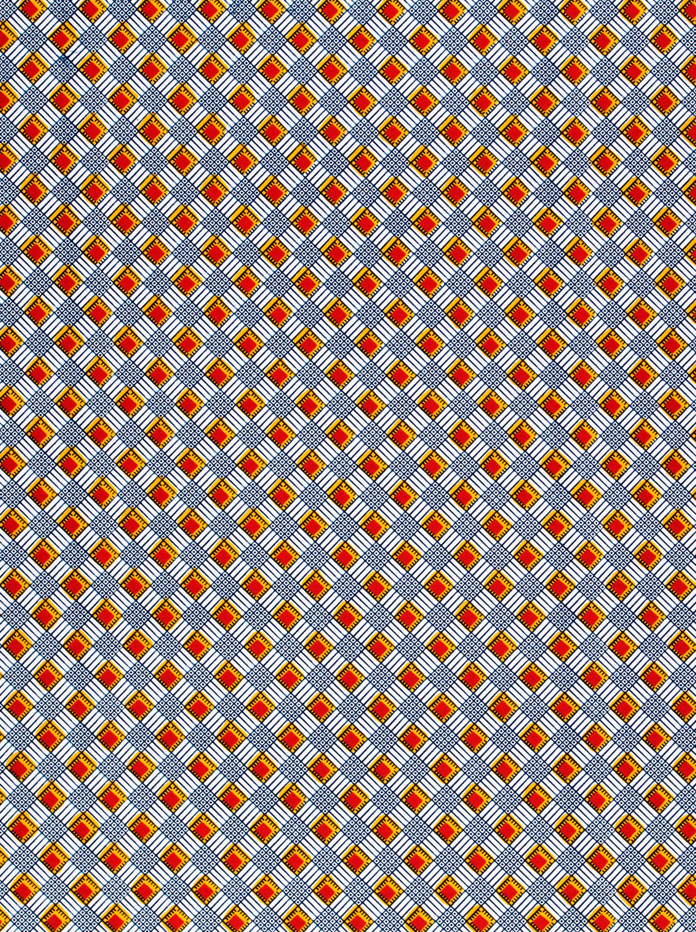 Red gold diamond-patterned fabric blue-gray wax hollandais vl02316.105