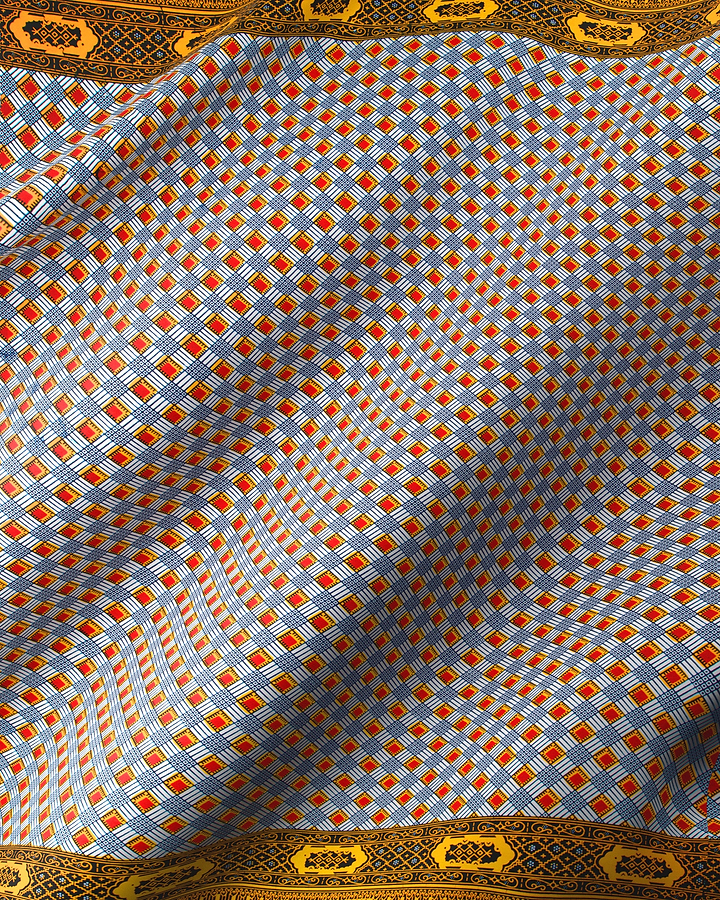 Vibrant scarf bold geometric pattern wax hollandais vl02316.105