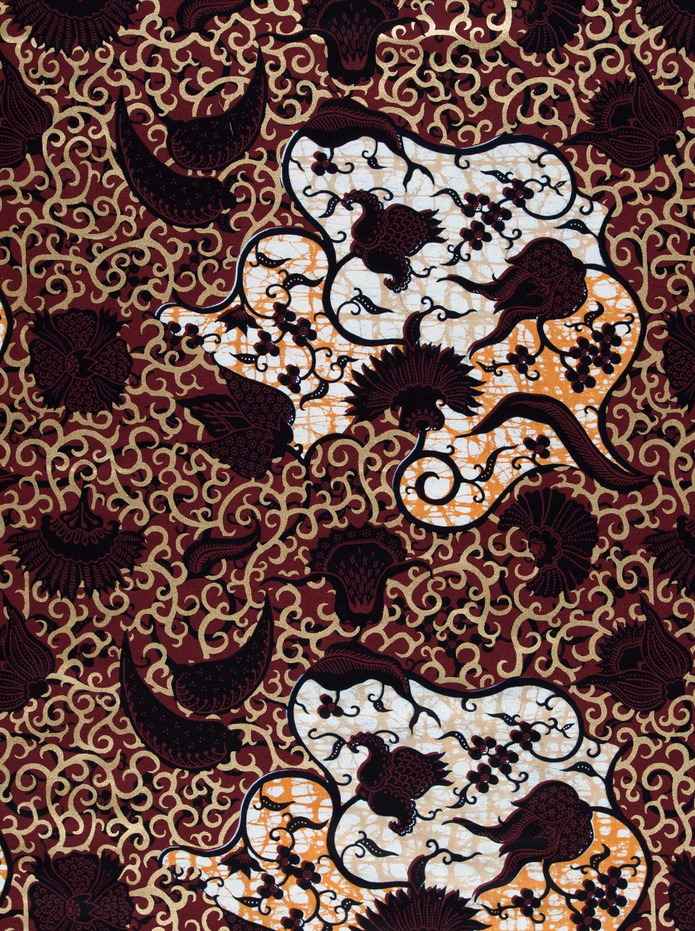 Rich maroon batik fabric intricate super-wax vl02784.021