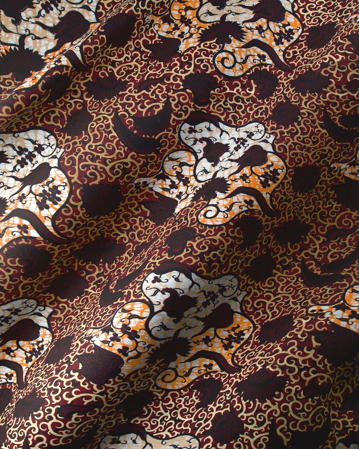 Rich brown fabric intricate black super-wax vl02784.021