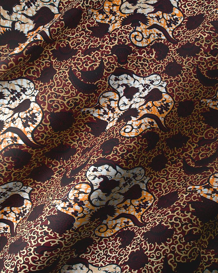 Rich brown fabric intricate black super-wax vl02784.021
