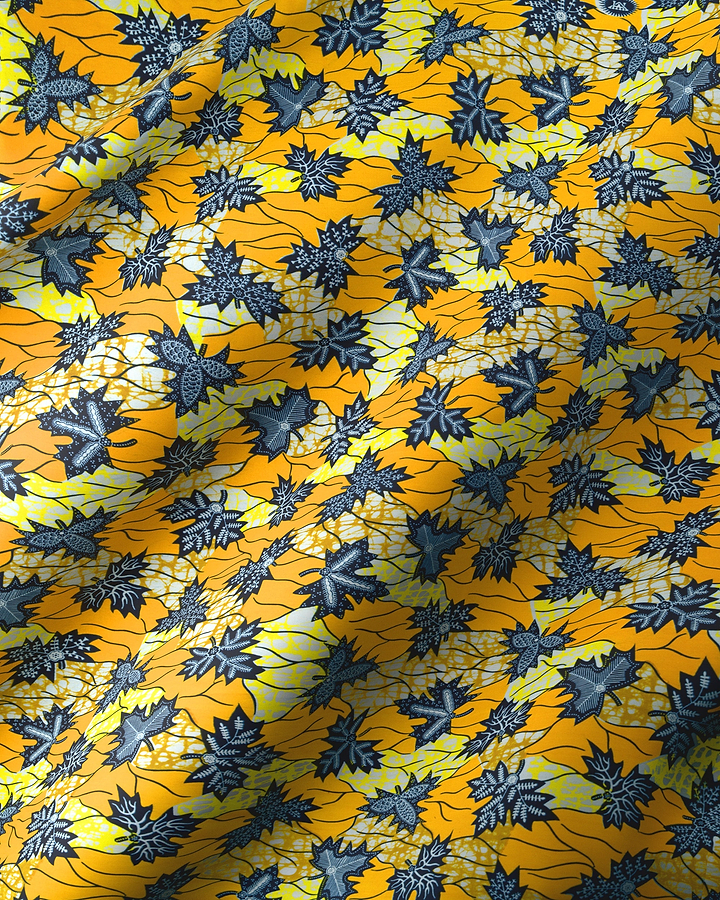 Vibrant yellow fabric bold black super-wax vl02786.042