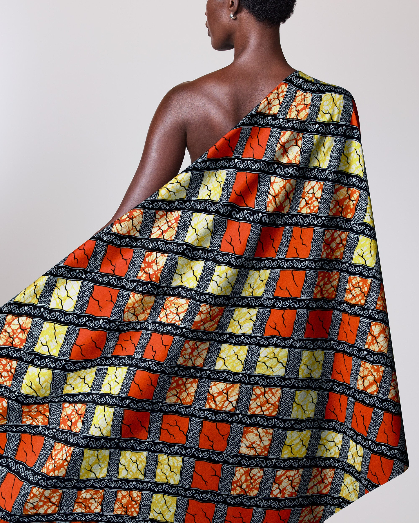 Vibrant one-shoulder wrap dress bold super-wax vl02788.230