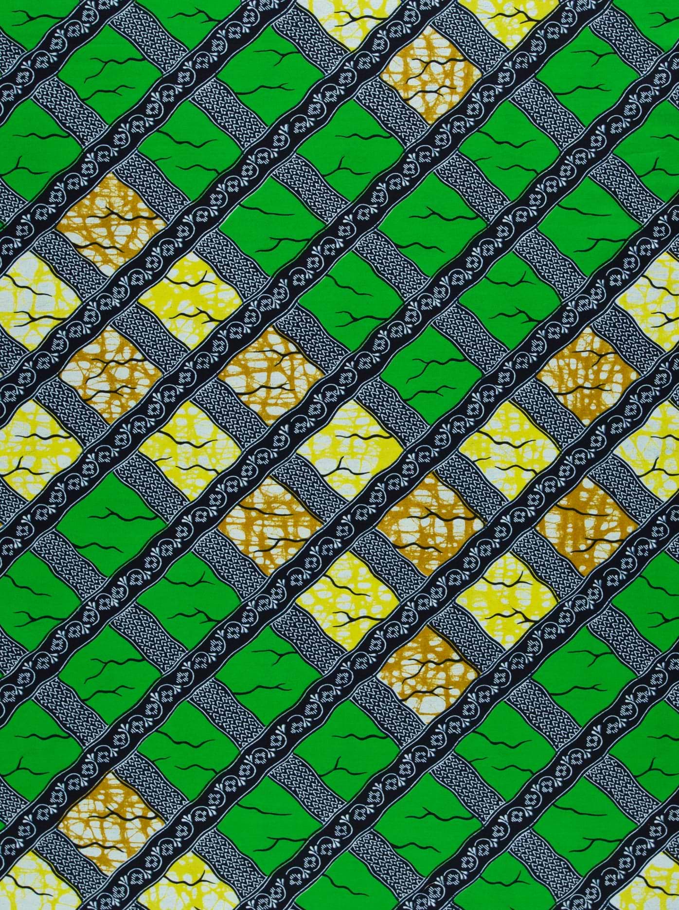 Vibrant green yellow african print super-wax vl02788.299