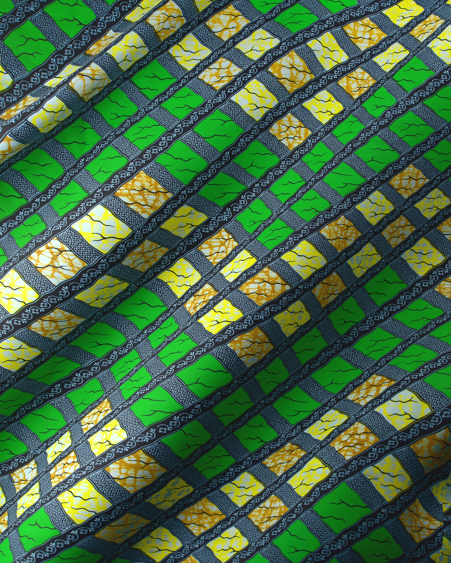 Vibrant green yellow african print super-wax vl02788.299
