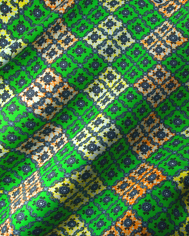 Green patterned fabric super-wax vl02789.228