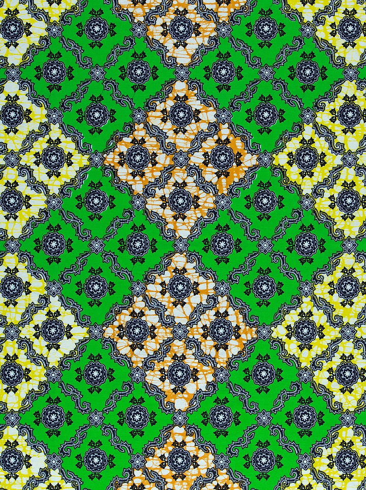 Vibrant green fabric pattern yellow super-wax vl02789.240
