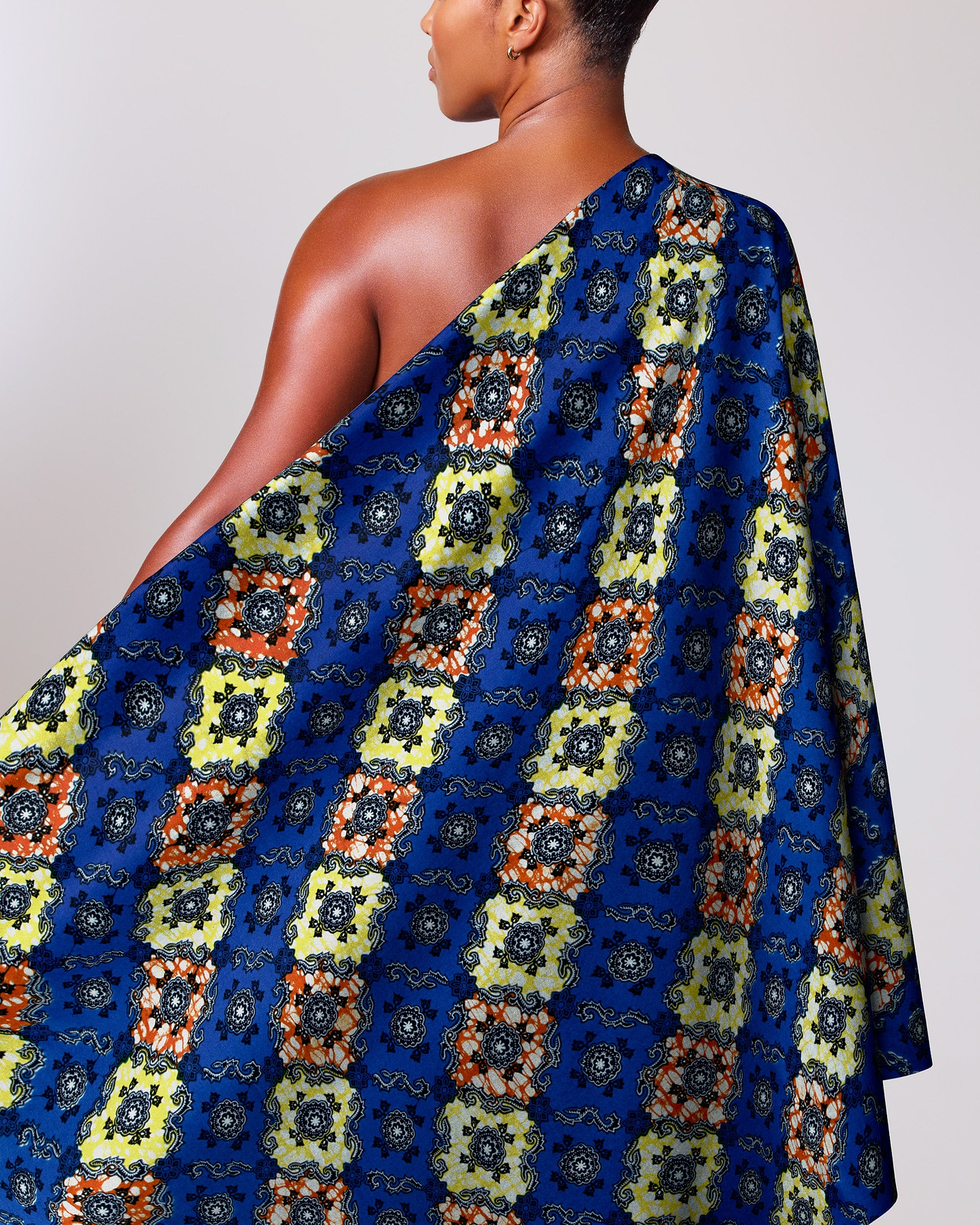 Vibrant blue yellow orange geometric-patterned super-wax vl02789.242