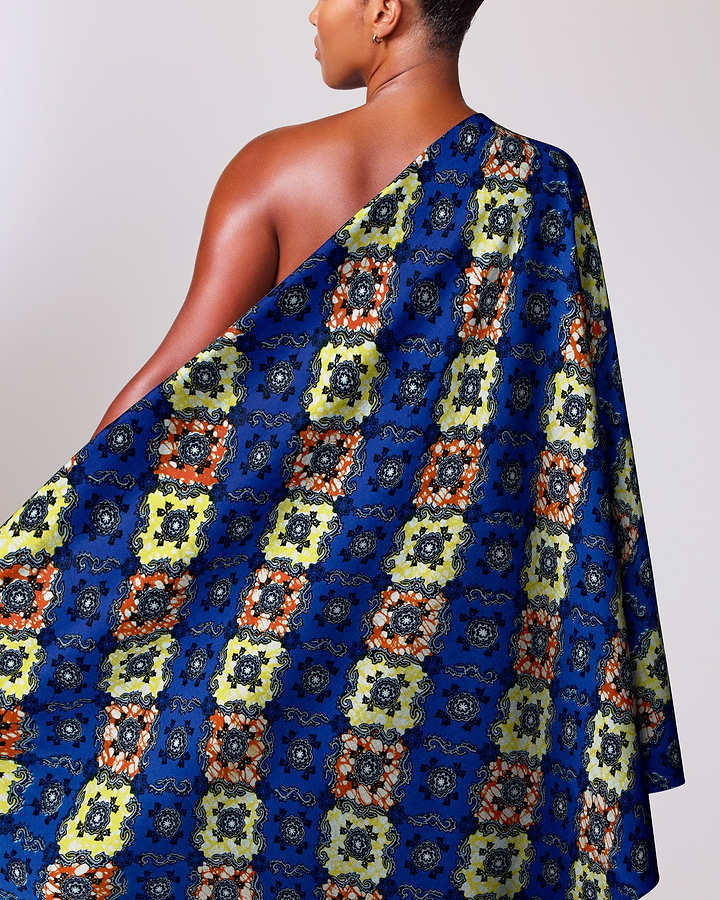 Vibrant blue yellow orange geometric-patterned super-wax vl02789.242
