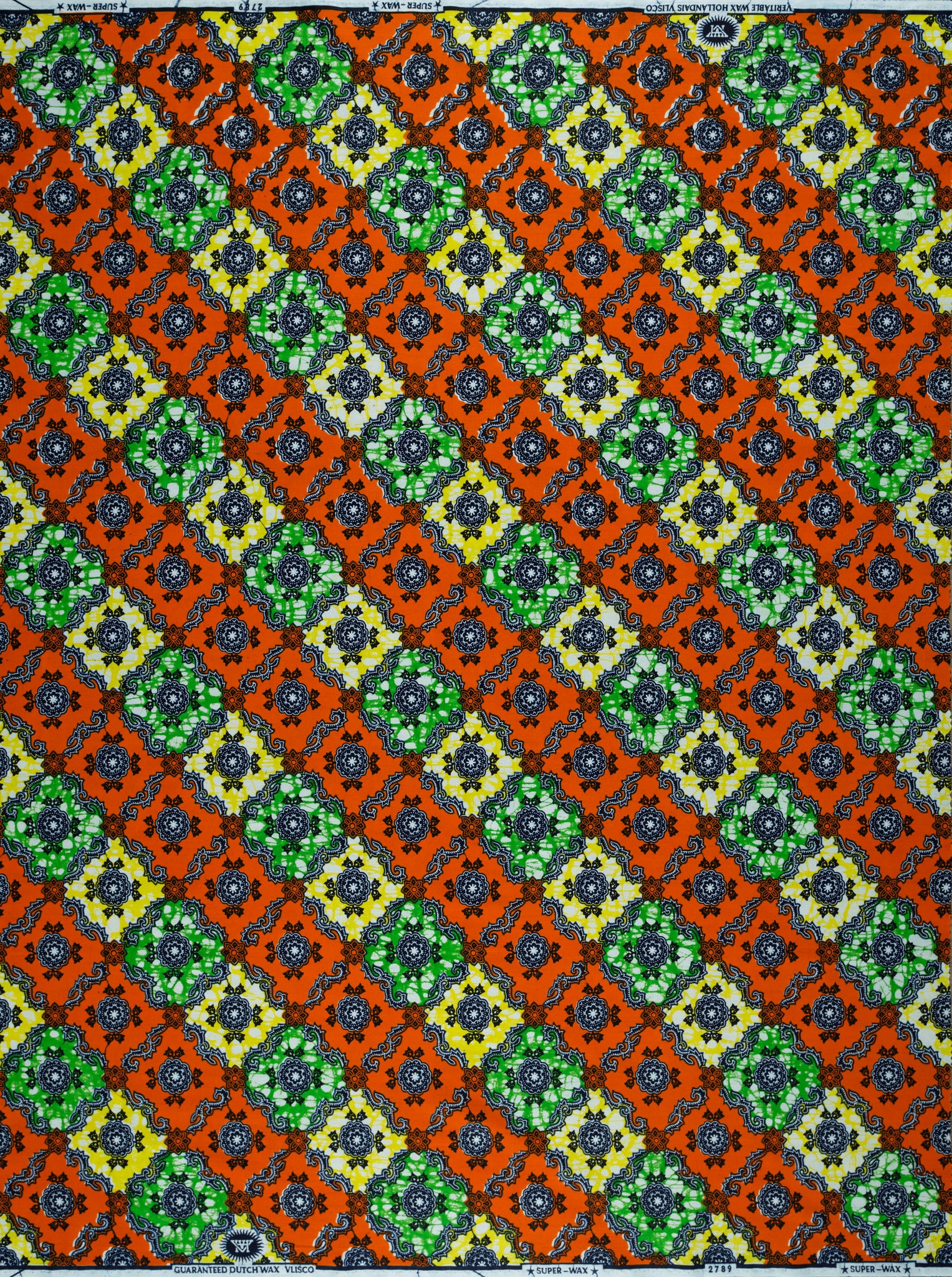Vibrant orange green yellow geometric-patterned super-wax vl02789.270