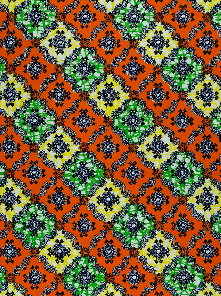 Vibrant orange green yellow patterned super-wax vl02789.270