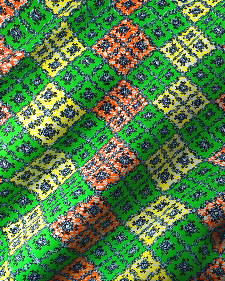 Vibrant green yellow orange patterned super-wax vl02789.278