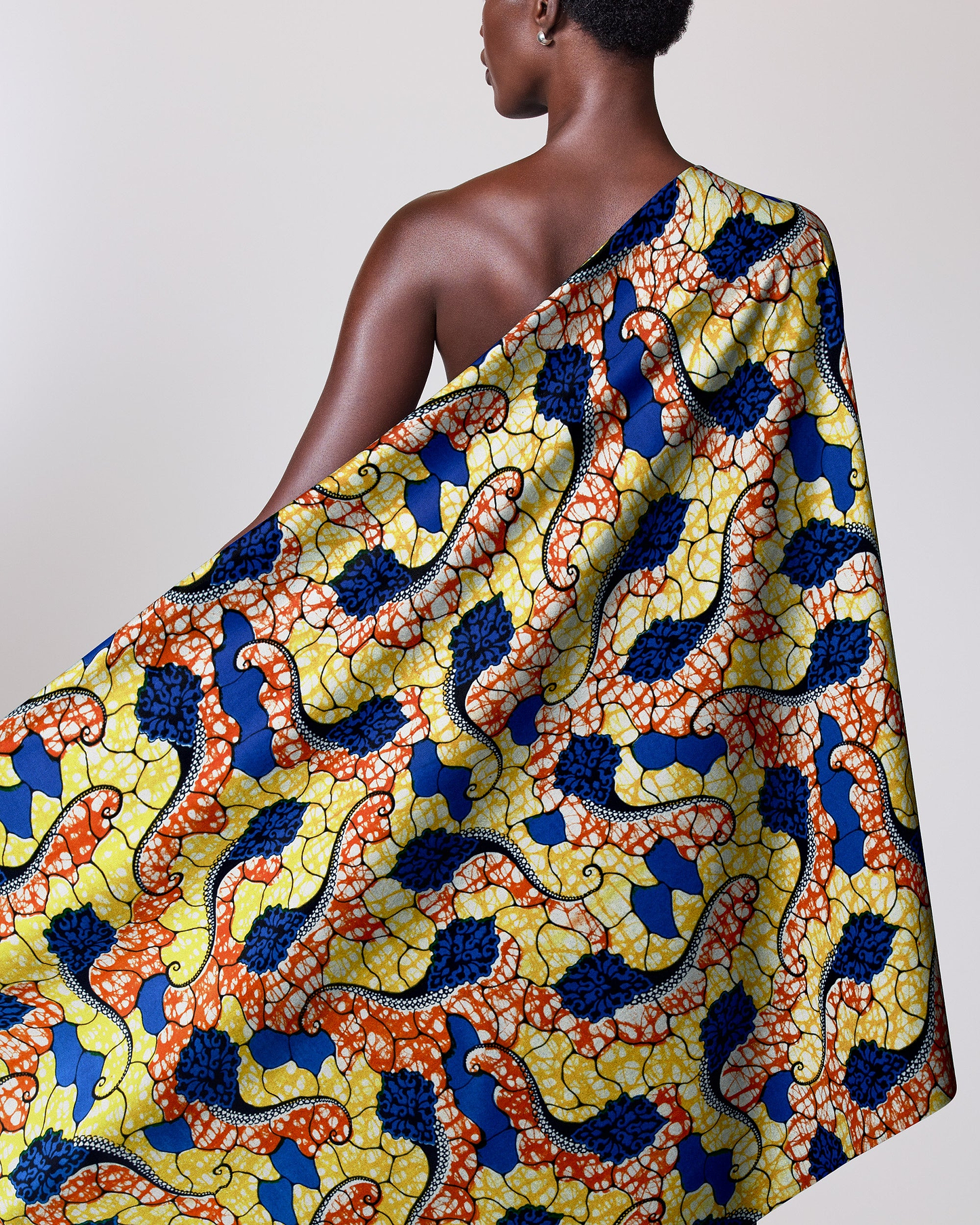 Vibrant yellow orange navy blue super-wax vl02846.164