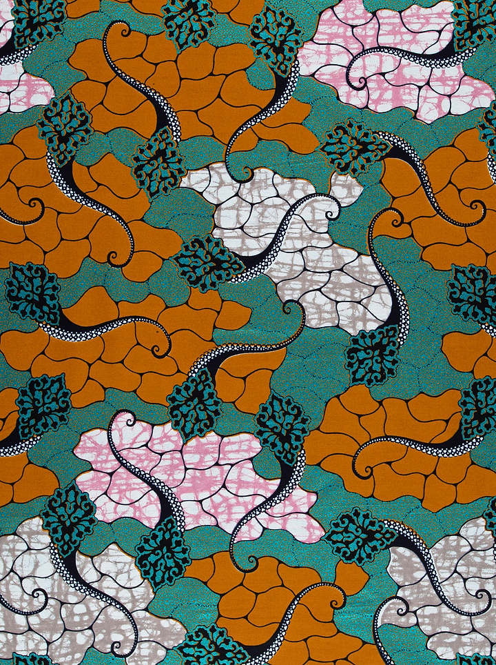 Vibrant african print fabric orange super-wax vl02846.205