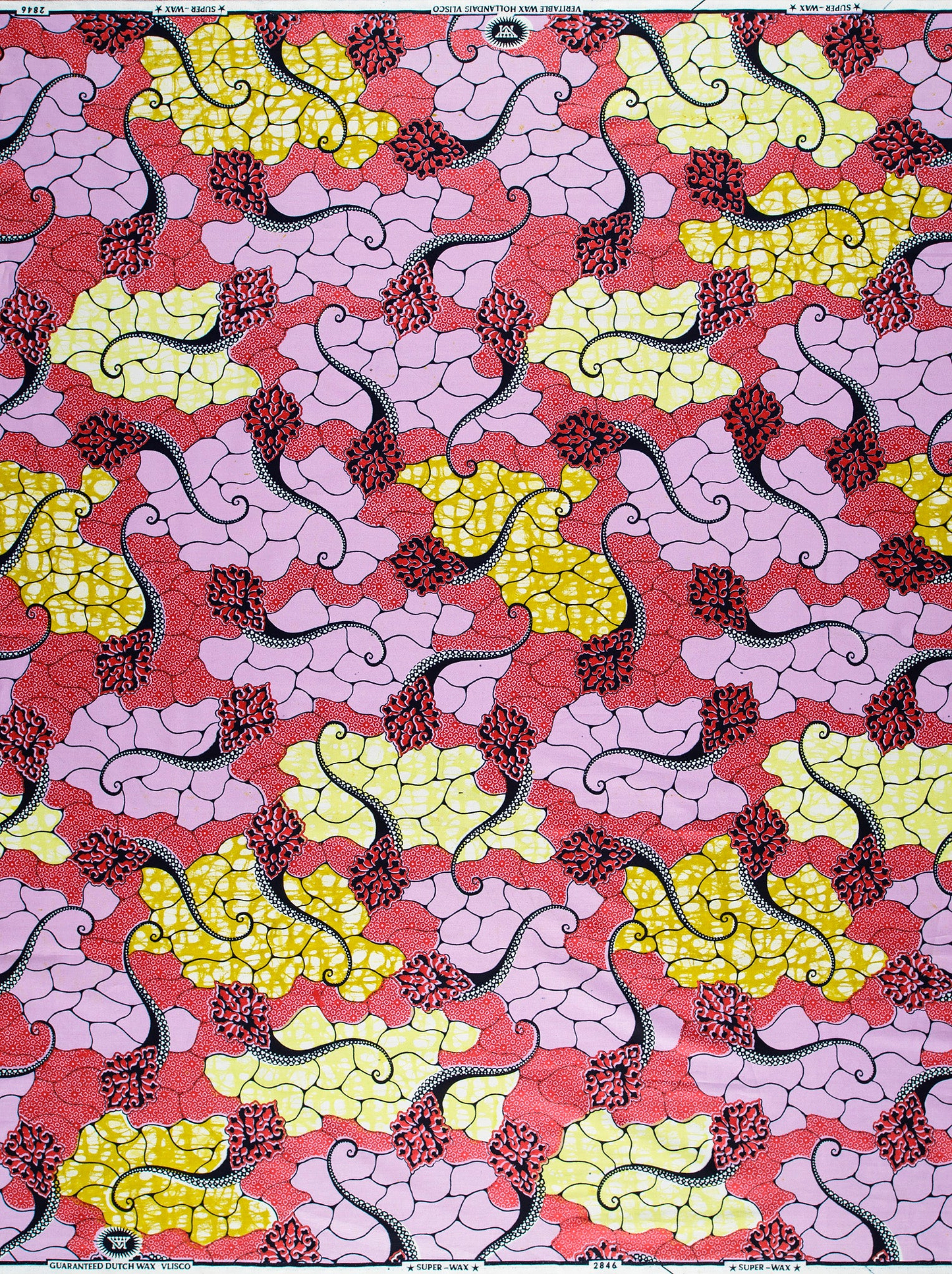 Vibrant pink yellow maroon patterned super-wax vl02846.208